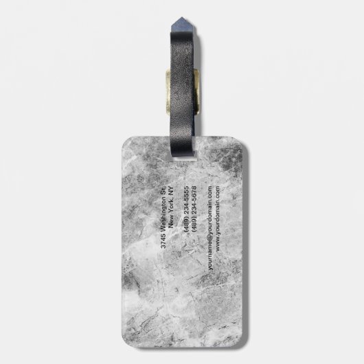 Trendy stijlvol, grijs, minimalistisch design met  bagagelabel (Achterkant verticaal)