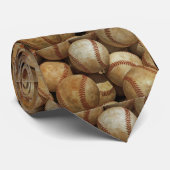 Trendy Stijlvol Modern Baseball Artwork Stropdas (Opgerold)