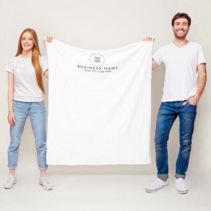 Trendy Stijlvol Modern Eenvoudig Bedrijf Logo Fleece Deken