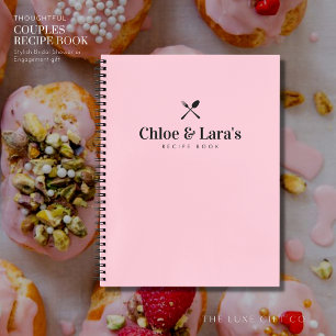 Trendy stijlvol roze blanco aangepaste recept notitieboek