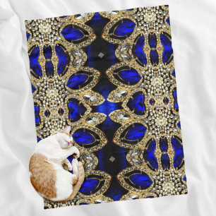 trendy stijlvol turkooise Gold deep blue Fleece Deken