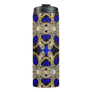 trendy stijlvol turkooise Gold deep blue Thermosbeker