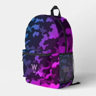 Trendy stijlvolle Camo Blue Paarse school Bedrukte Rugzak