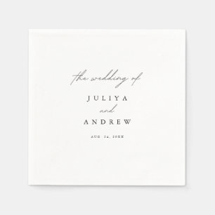 Trendy stijlvolle minimalistische script bruiloft servet