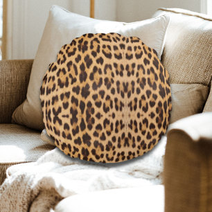 trendy stijlvolle mode leopard print rond kussen