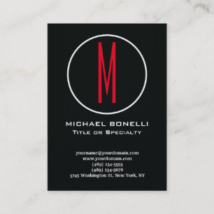 Trendy stijlvolle moderne stempel rood monogram visitekaartje
