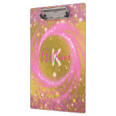 Trendy Stijlvolle Sparkly Pink en Gold Glitter Fol Klembord (Links)