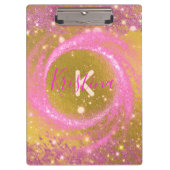 Trendy Stijlvolle Sparkly Pink en Gold Glitter Fol Klembord (Voorkant)