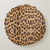 trendy stijlvolle wilde safari mode luipaardprint rond kussen (Achterkant)