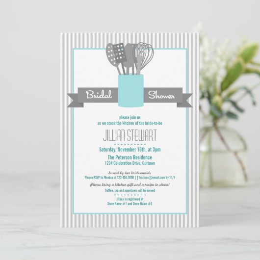 Trendy Stock the Kitchen Bridal Shower Invitations (Debout devant)