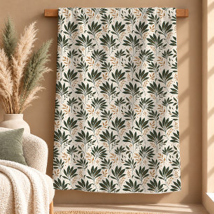 Trendy Stof Groen Palm Botanisch Dekbed Sherpa Deken
