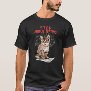 Trendy Stop Animal Testing Wiskunde Kitten Graphic T-shirt