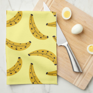 Trendy Stout Banaan Patroon Geel Theedoek