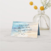 Trendy Strand Waterverf Oceaan Christelijke bruilo (Achterkant)