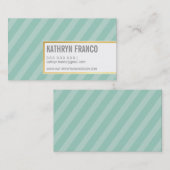 TRENDY STREEP vet schattig  preppy mint goud Visitekaartje (Voorkant / Achterkant)