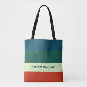 Trendy streepjespatroon gepersonaliseerd draagtas