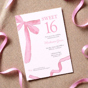 Trendy Strik Boeket Coquette Sweet 16 Roze Roos Kaart