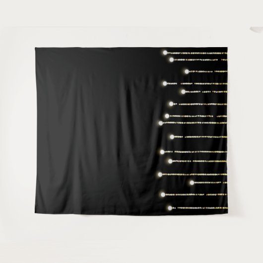 Trendy String Lights op Black Photo Booth Wandkleed (Voorkant (horizontaal))