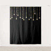 Trendy String Lights op Black Photo Booth Wandkleed (Voorkant)