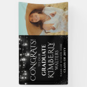 Trendy String Lights Photo Graduparty Spandoek (Verticaal)