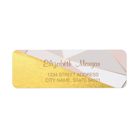 Trendy Stripes, Gold Address Label (Voorkant)
