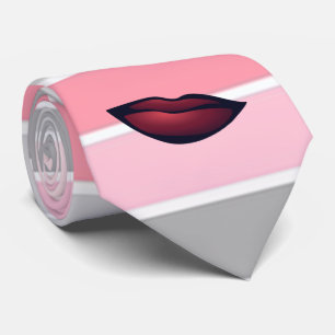 Trendy Stripes , Lips Stropdas