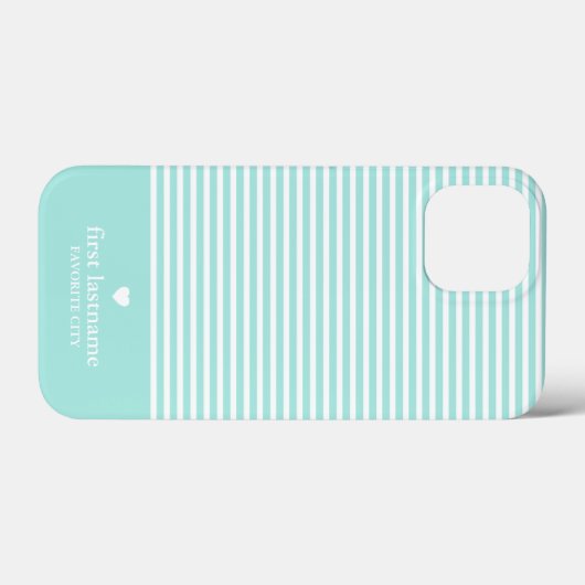 Trendy Stripes met Upscale Heart Monogram Case-Mate iPhone Case (Achterkant (horizontaal))