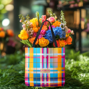 Trendy Stunning Multi-Kleur Schotse Ruit Zomer Wex Draagtas