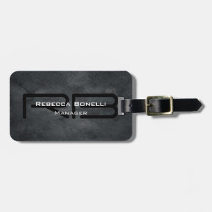 Trendy Style Gray Monogram Minimalist Plain Simple Bagagelabel