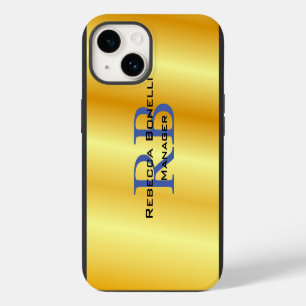 Trendy Style Monogram Minimalist Plain Gold Color iPhone 14 Hoesje