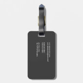 Trendy Stylish Black Modern Plain Minimalist Bagagelabel (Achterkant verticaal)