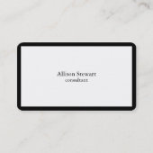 Trendy Stylish Black & White Border Plain Creative Visitekaartje (Voorkant)