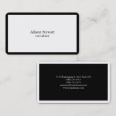 Trendy Stylish Black & White Border Plain Creative Visitekaartje (Voorkant / Achterkant)