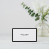 Trendy Stylish Black & White Border Plain Creative Visitekaartje (Staand voorkant)