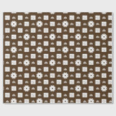 Trendy Stylish Brown and White Checkered Pattern Cadeaupapier (Vlak)