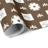 Trendy Stylish Brown and White Checkered Pattern Cadeaupapier (Rol Hoek)