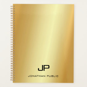 Trendy Stylish Faux Gold Modern Monogramme Nom