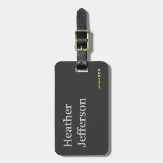 Trendy Stylish Gray Modern Minimalist Plain Bagagelabel (Voorkant verticaal)