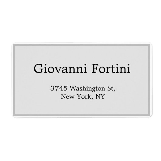 Trendy Stylish Gray Plain Elegant Modern Etiket (Voorkant)