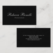 Trendy Stylish Grey Black Manager Visitekaartje (Voorkant / Achterkant)