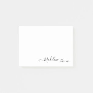Trendy Stylish Modern Girly Script Black Post-it® Notes