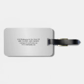 Trendy Stylish Modern Minimalist Silver Grey Bagagelabel (Achterkant horizontaal)