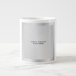 Trendy Stylish Modern Minimalist Silver Grey Extra Grote Beker