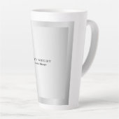 Trendy Stylish Modern Minimalist Silver Grey Latte Mok (Rechterhoek)
