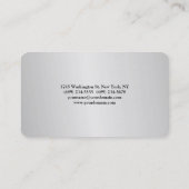 Trendy Stylish Modern Minimalist Silver Grey Visitekaartje (Achterkant)