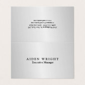 Trendy Stylish Modern Minimalist Silver Grey Visitekaartjes (Buitenkant ongevouwen)