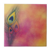 Trendy Stylish Peacock Feathers Tegeltje (Voorkant)