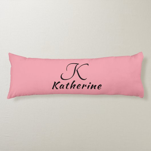 Trendy Stylish Pink Black Girly Personalized Body Lichaamskussen (Voorkant)