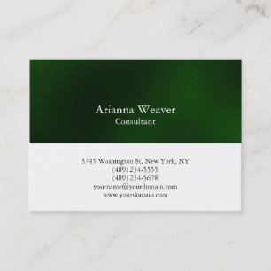 Trendy Stylish Professional Plain Green White Visitekaartje