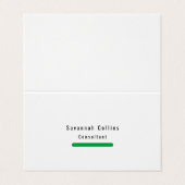 Trendy Stylish Simple Plain Green White Minimalist Visitekaartjes (Buitenkant ongevouwen)